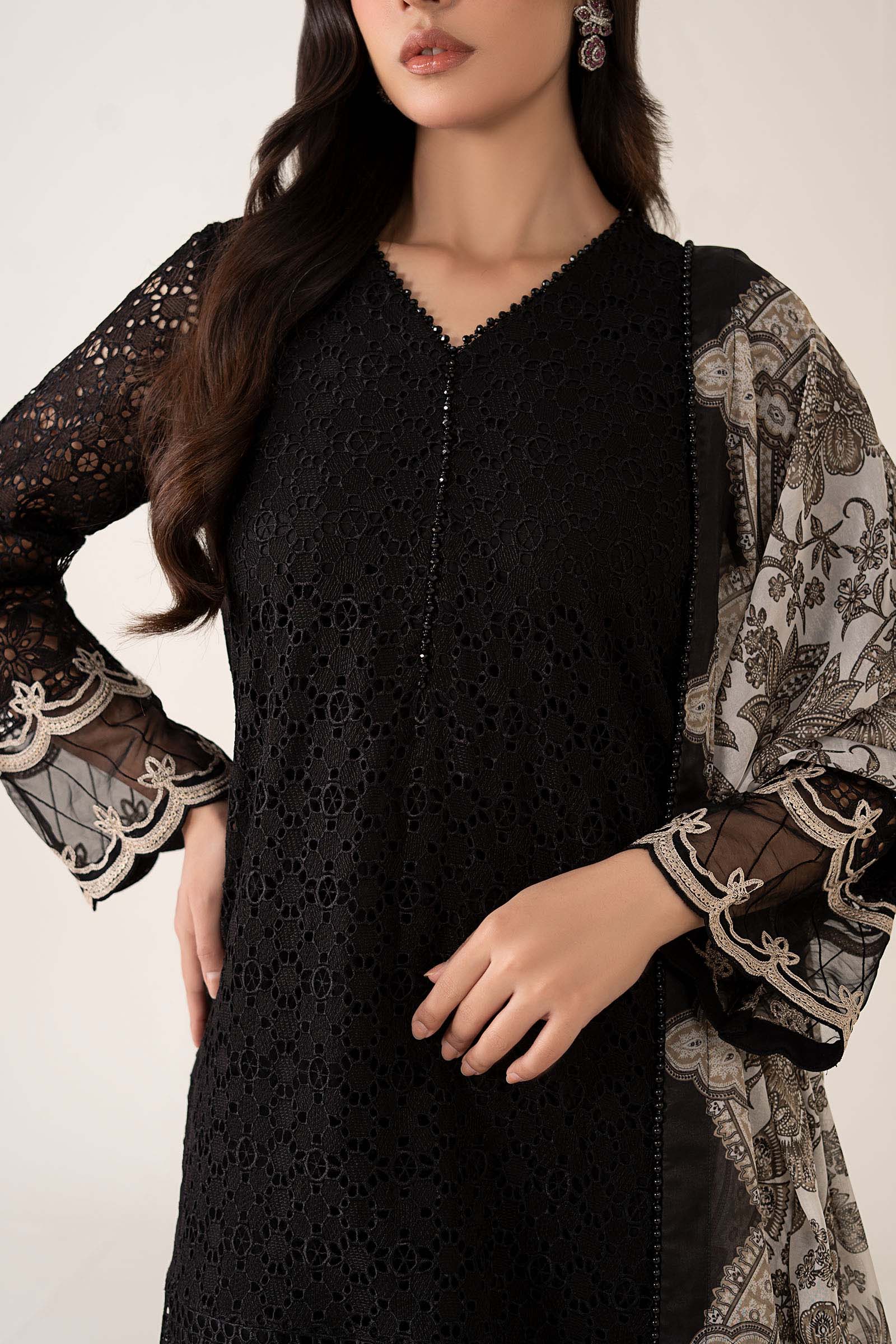 3 Piece Embroidered Chiffon Suit