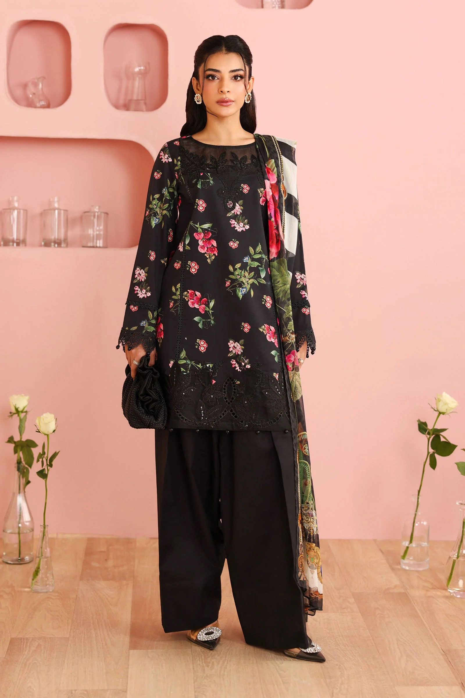 3 Piece Embroidered Cotton Suit
