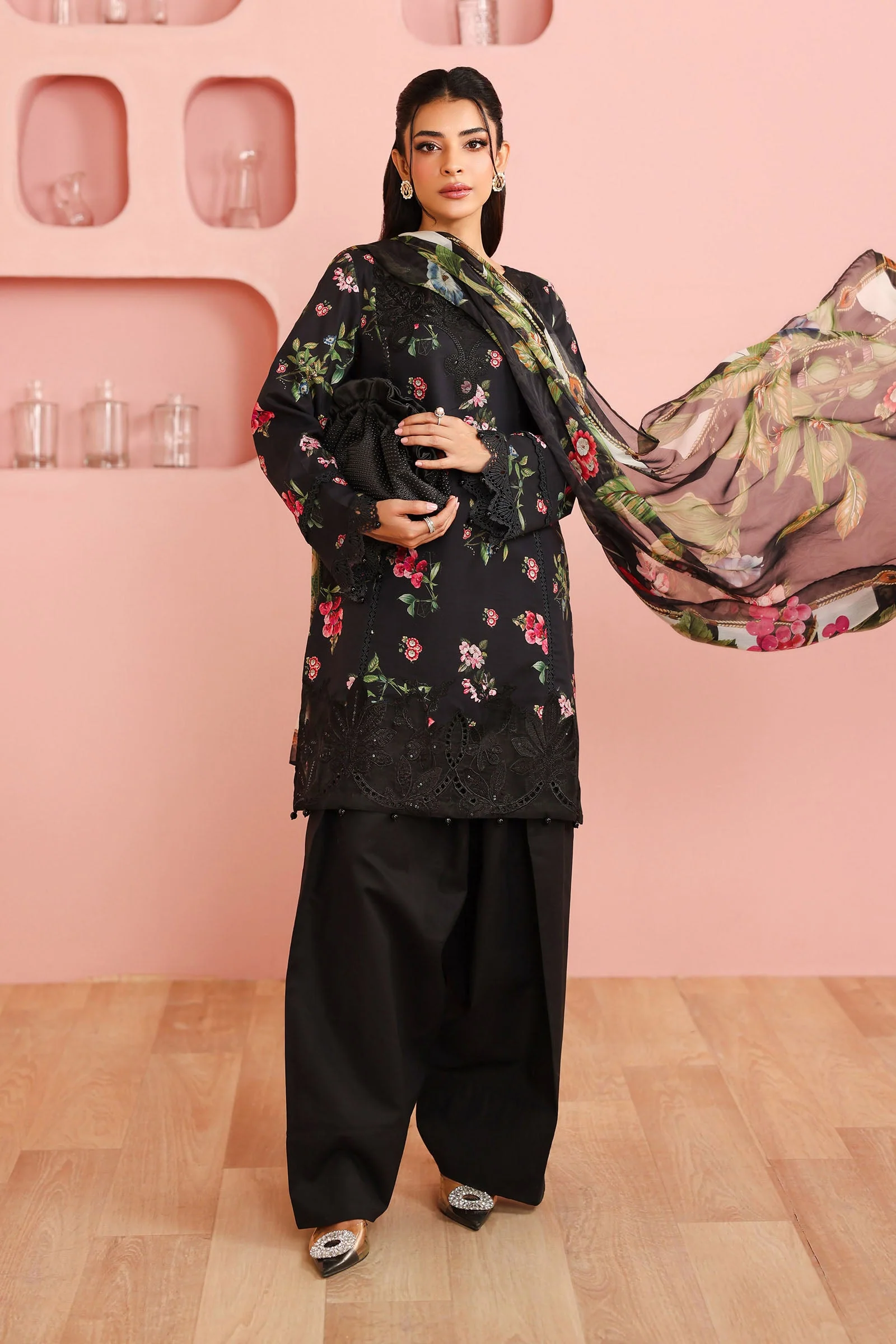 3 Piece Embroidered Cotton Suit