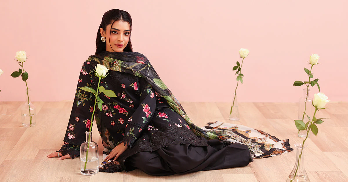 3 Piece Embroidered Cotton Suit