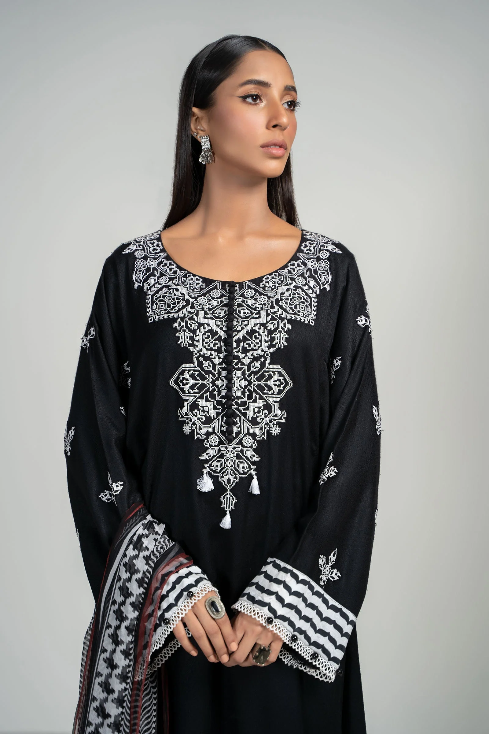 3 Piece Dyed Lawn Suit