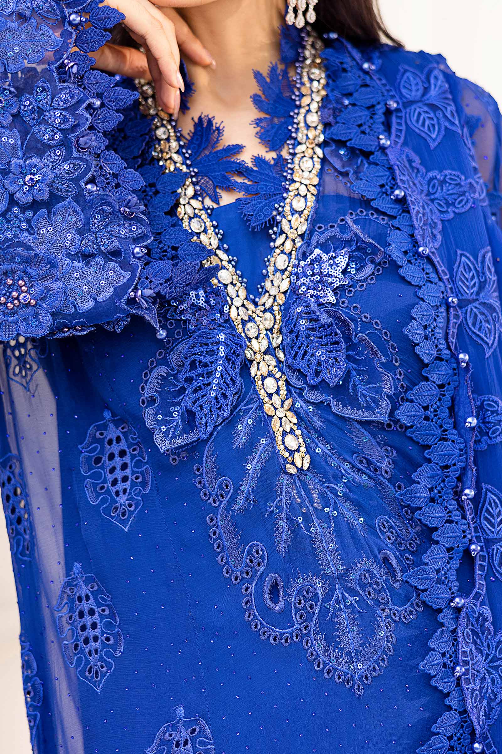 3 Piece Unstitched Embroidered Chiffon Suit | MPC-25-103