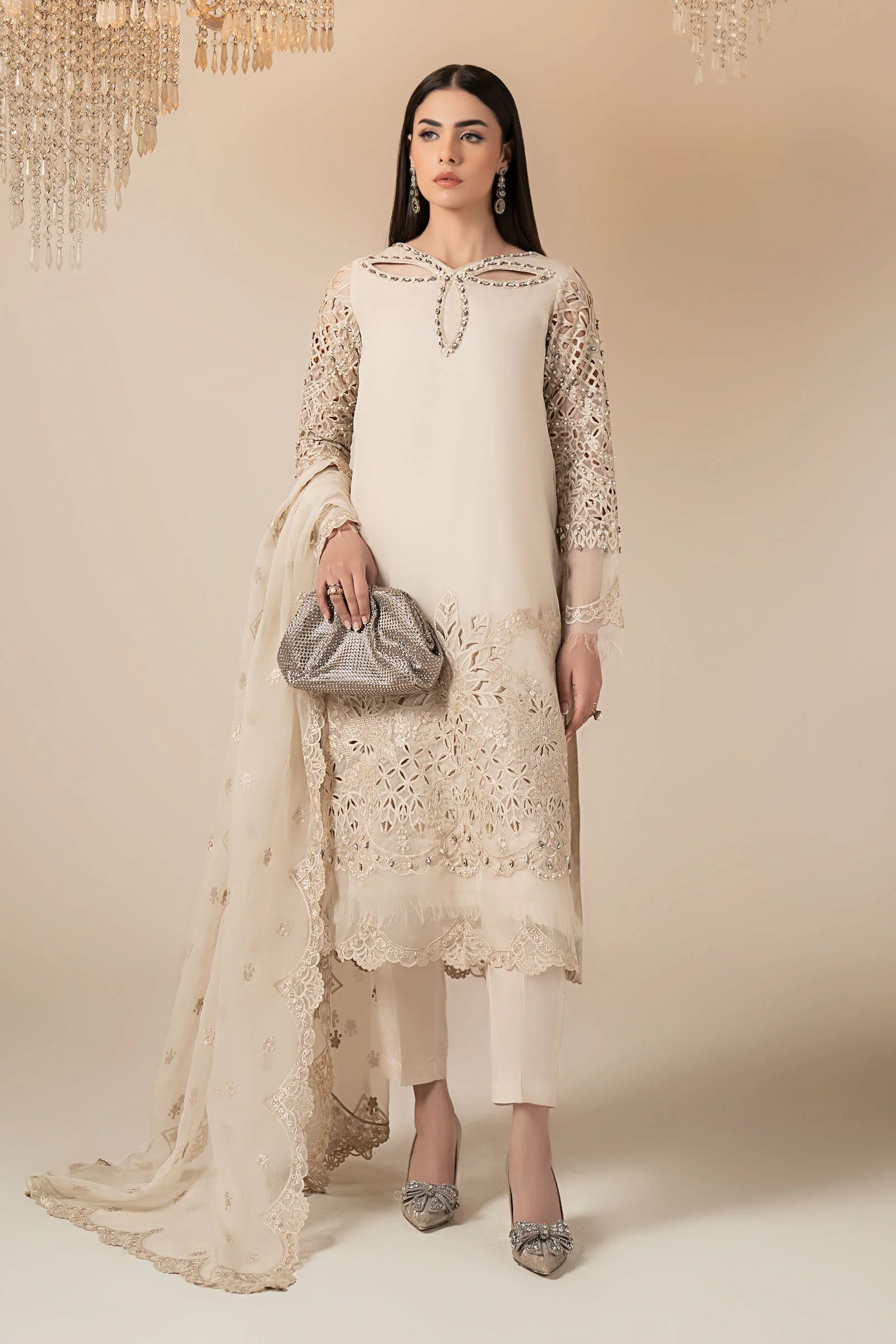 3 Piece Embroidered Organza Suit 264 3 Piece Embroidered Organza Suit