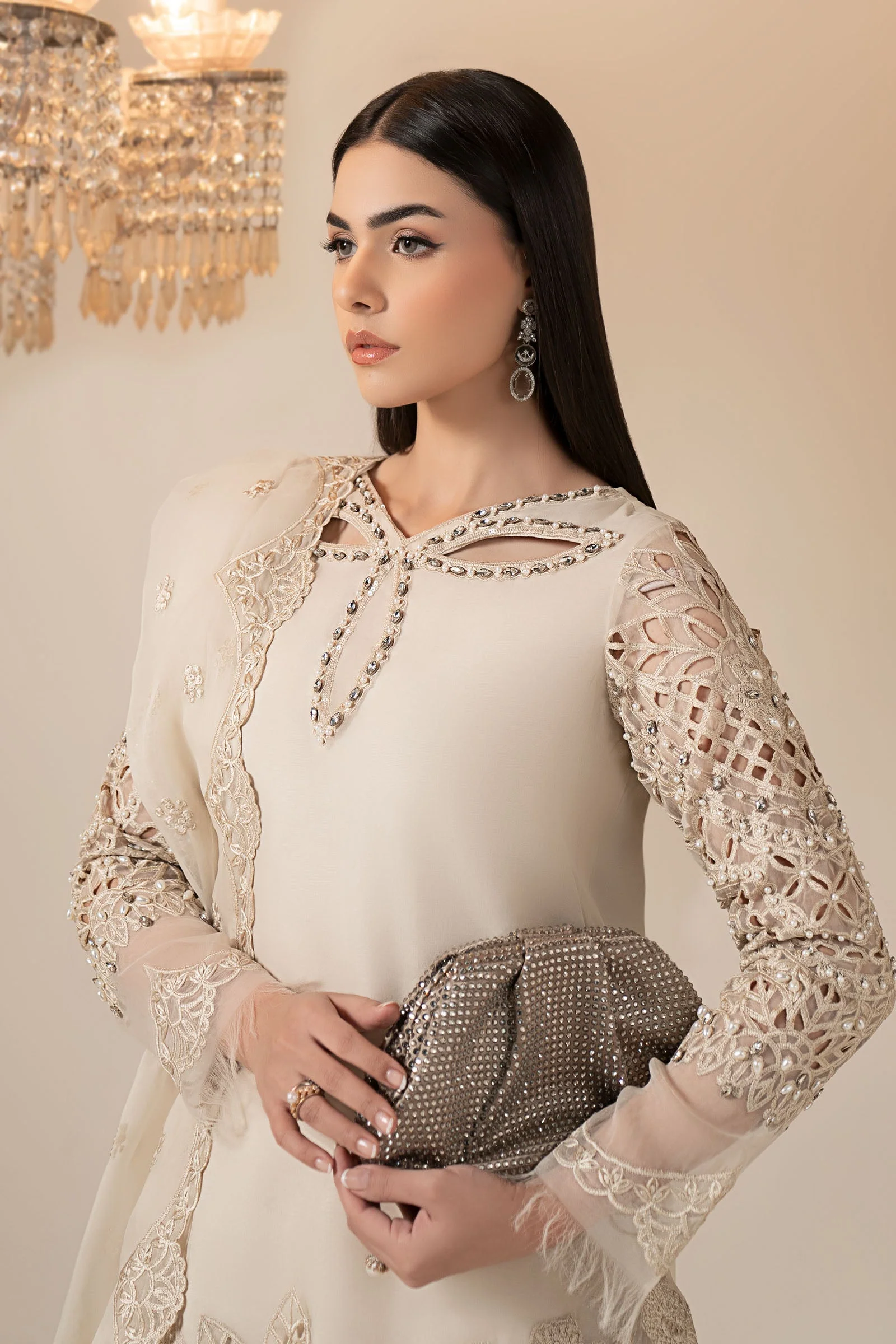 3 Piece Embroidered Organza Suit 265 3 Piece Embroidered Organza Suit