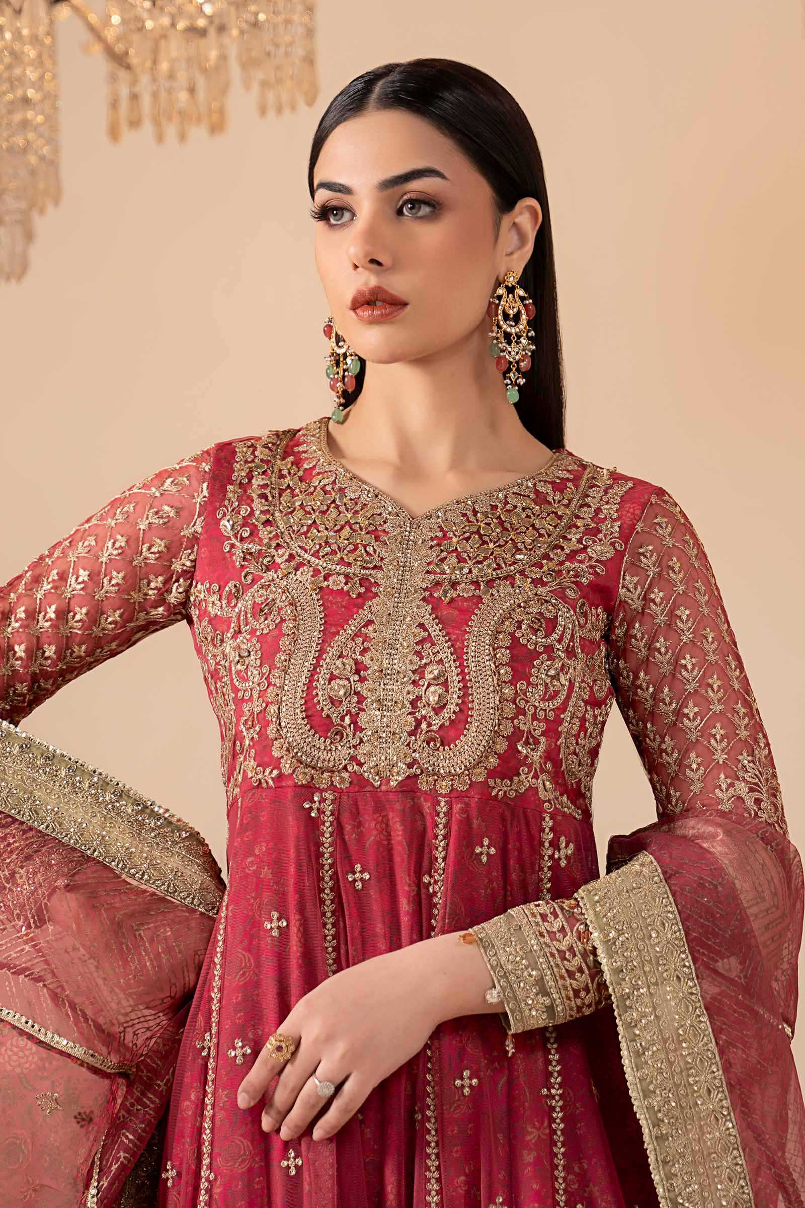 3 Piece Embroidered Net Suit