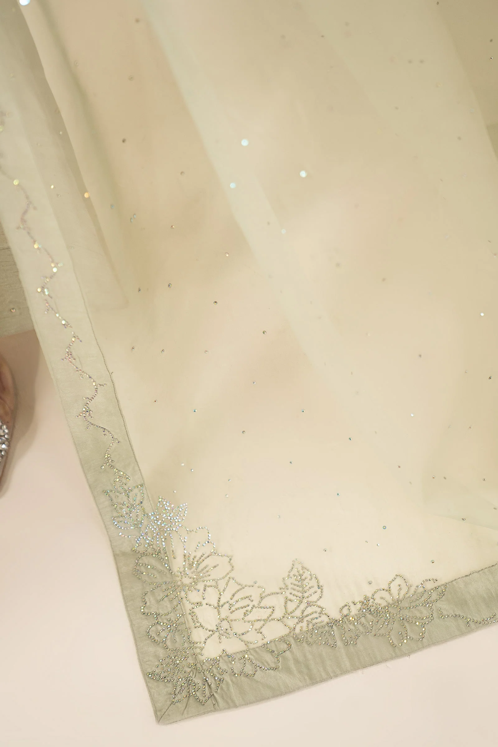 3 Piece Embellished Raw Silk Suit