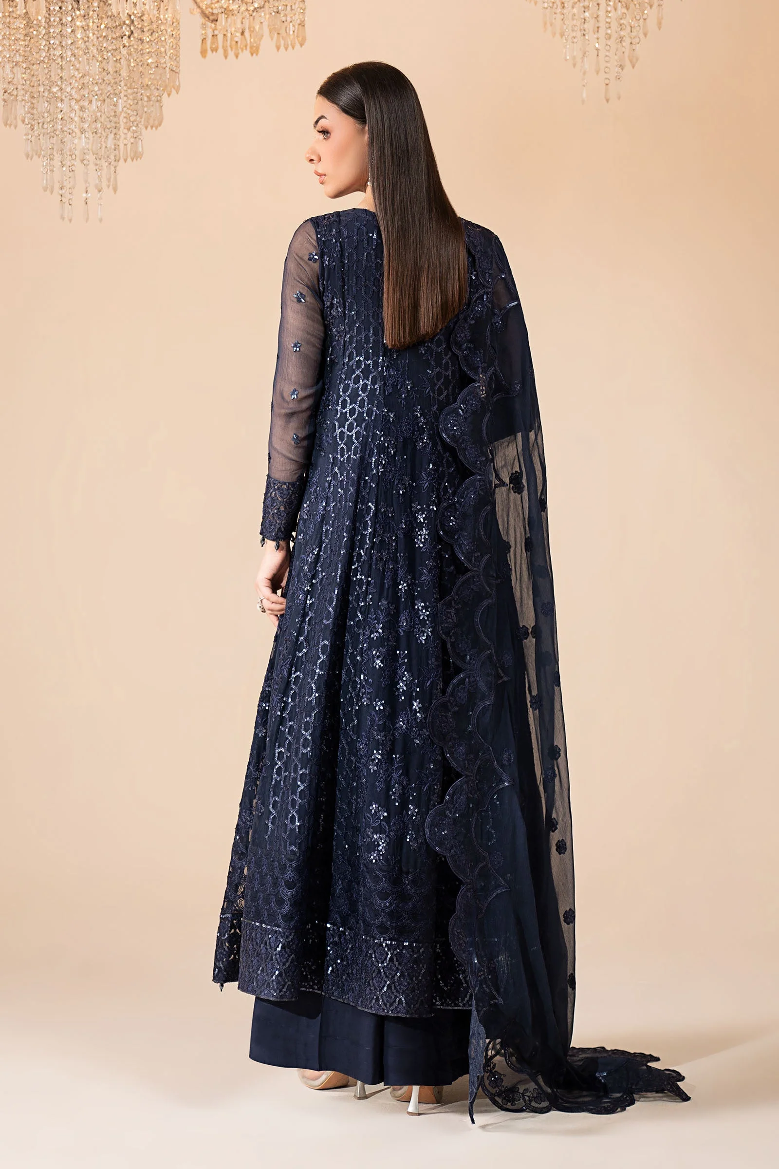 3 Piece Embroidered Chiffon Suit