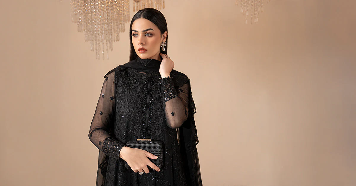 3 Piece Embroidered Chiffon Suit