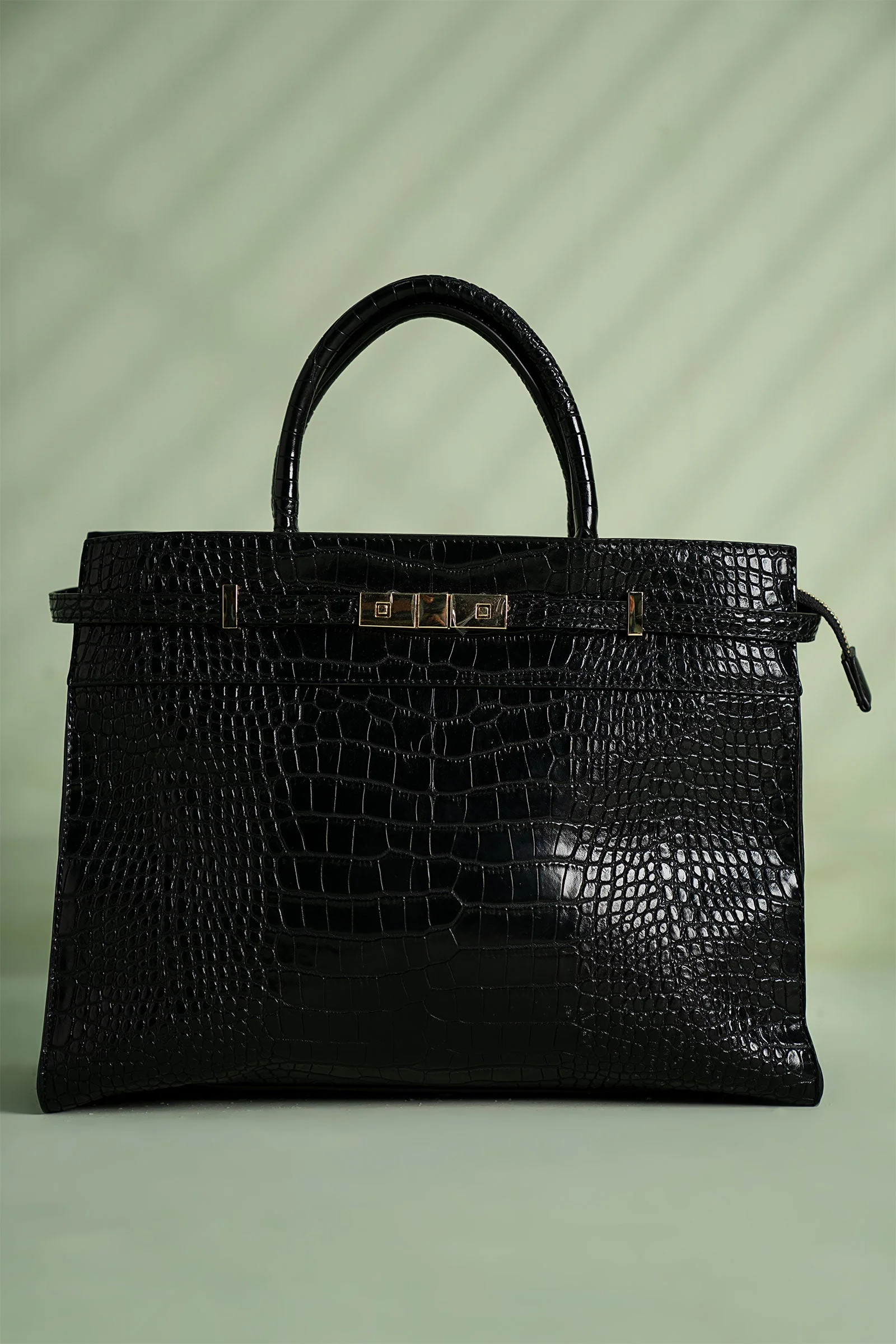 Belted Croc Tote