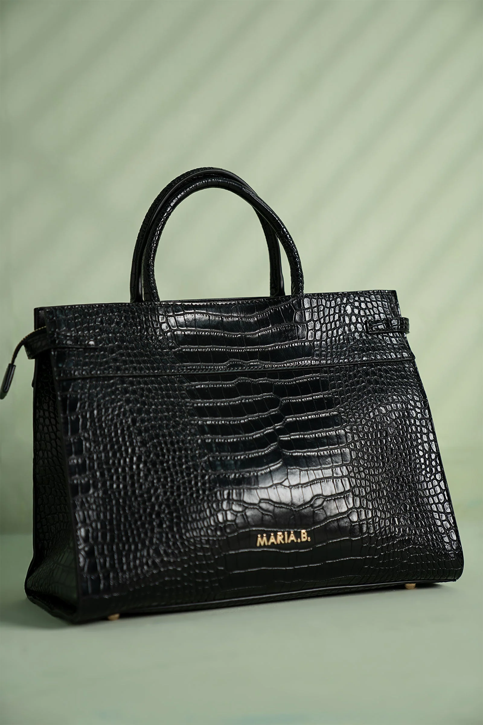 Belted Croc Tote