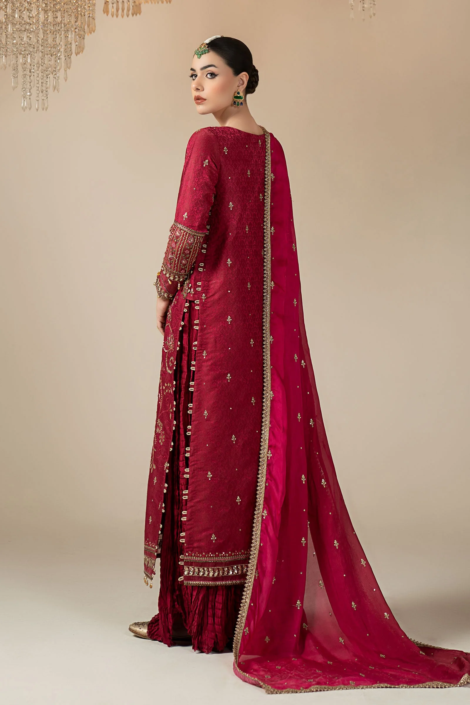 3 Piece Embroidered Jacquard Suit