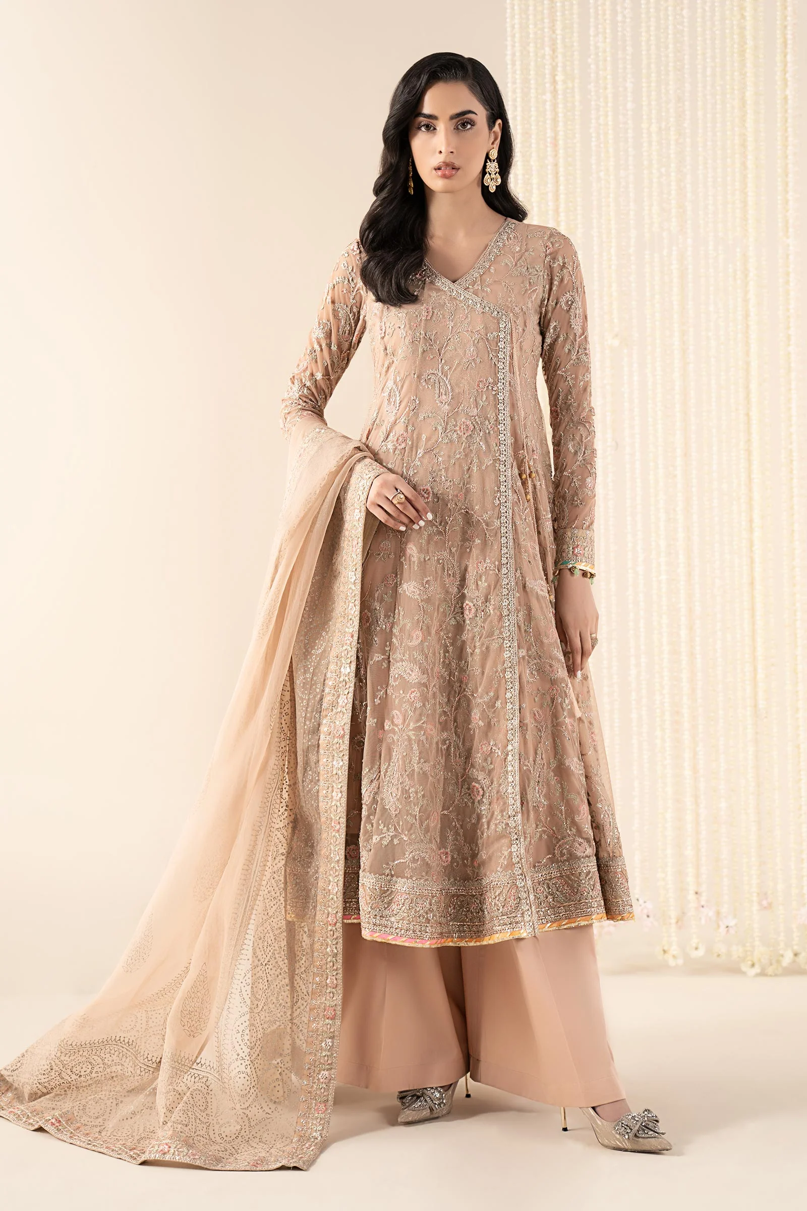 3 Piece Embroidered Net Suit