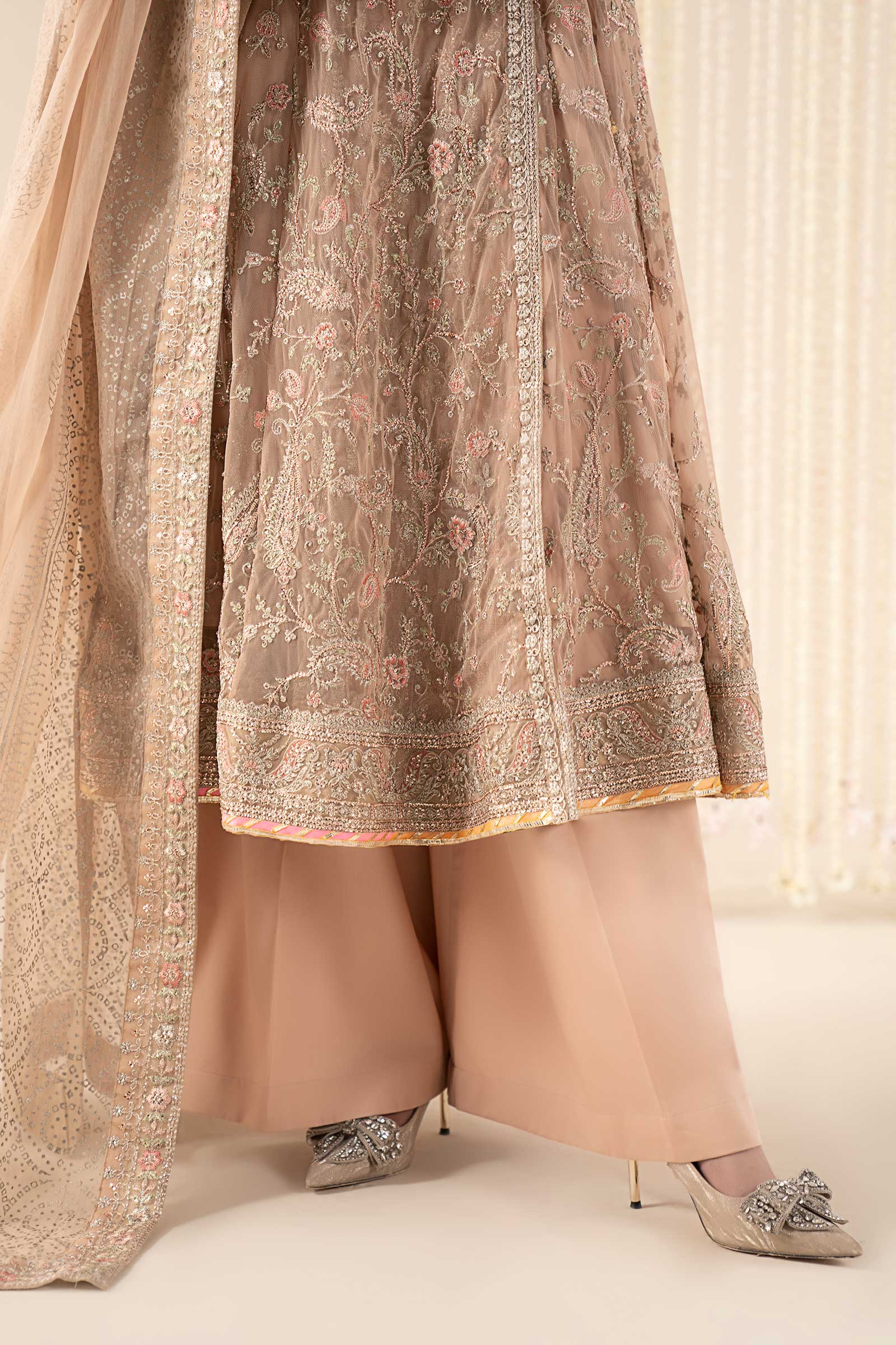 3 Piece Embroidered Net Suit