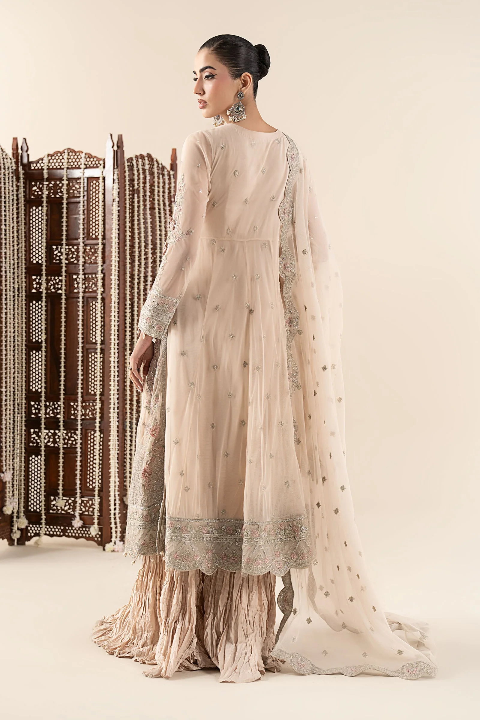 3 Piece Embroidered Net Suit