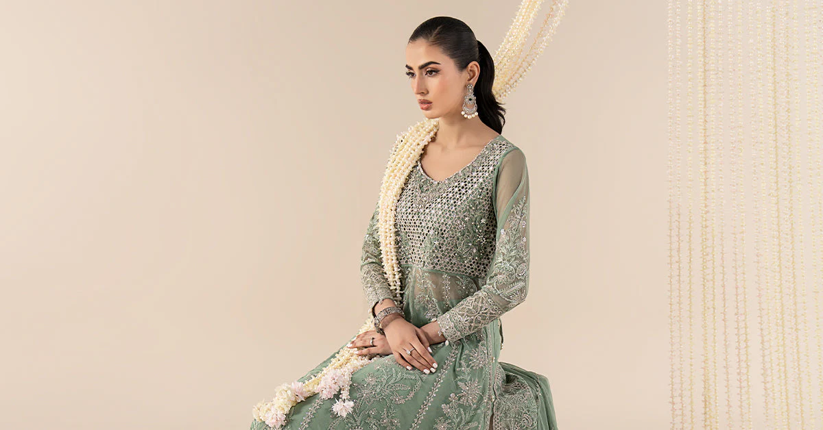 3 Piece Embroidered Net Suit
