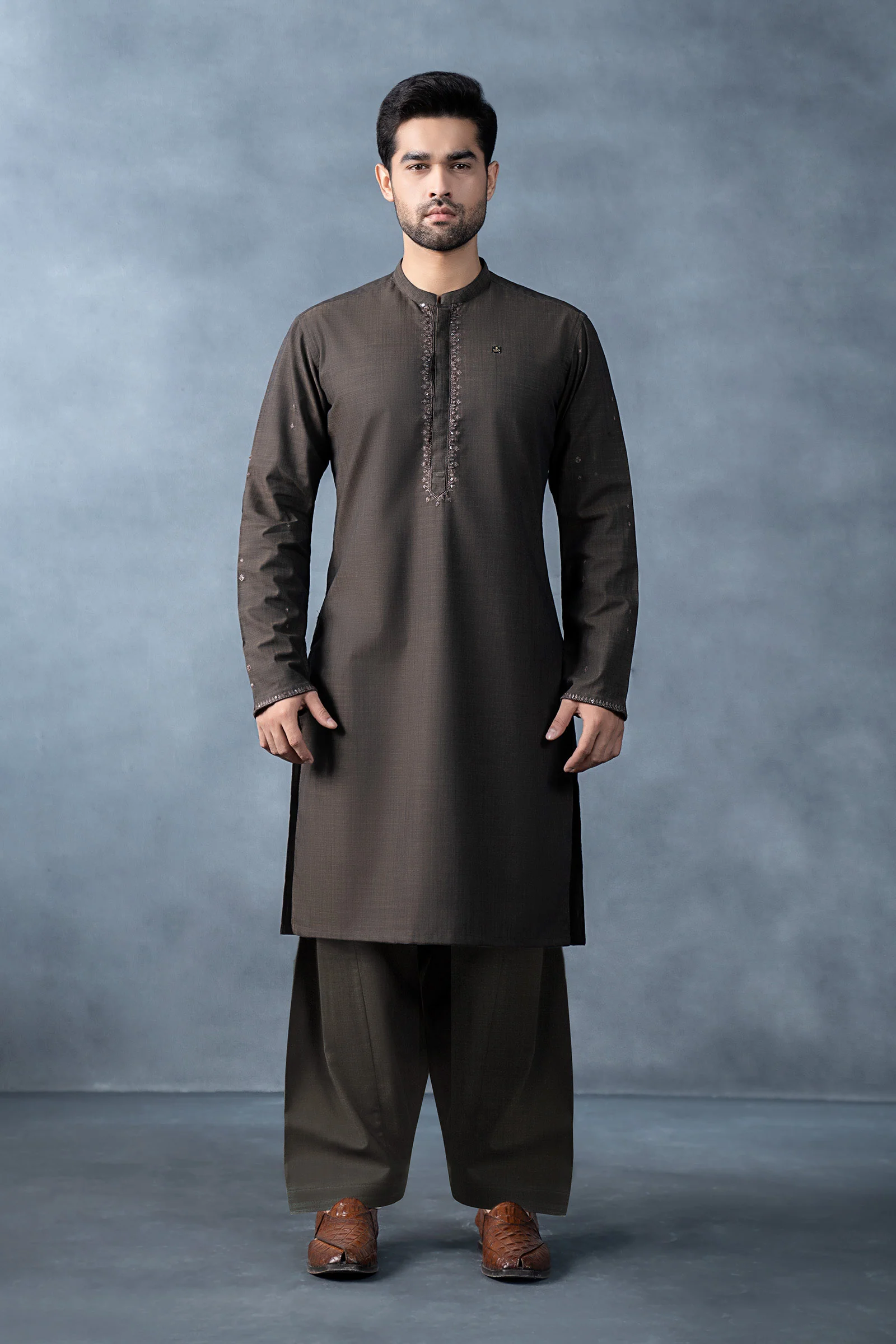 2 Piece Blended Khaddar Suit