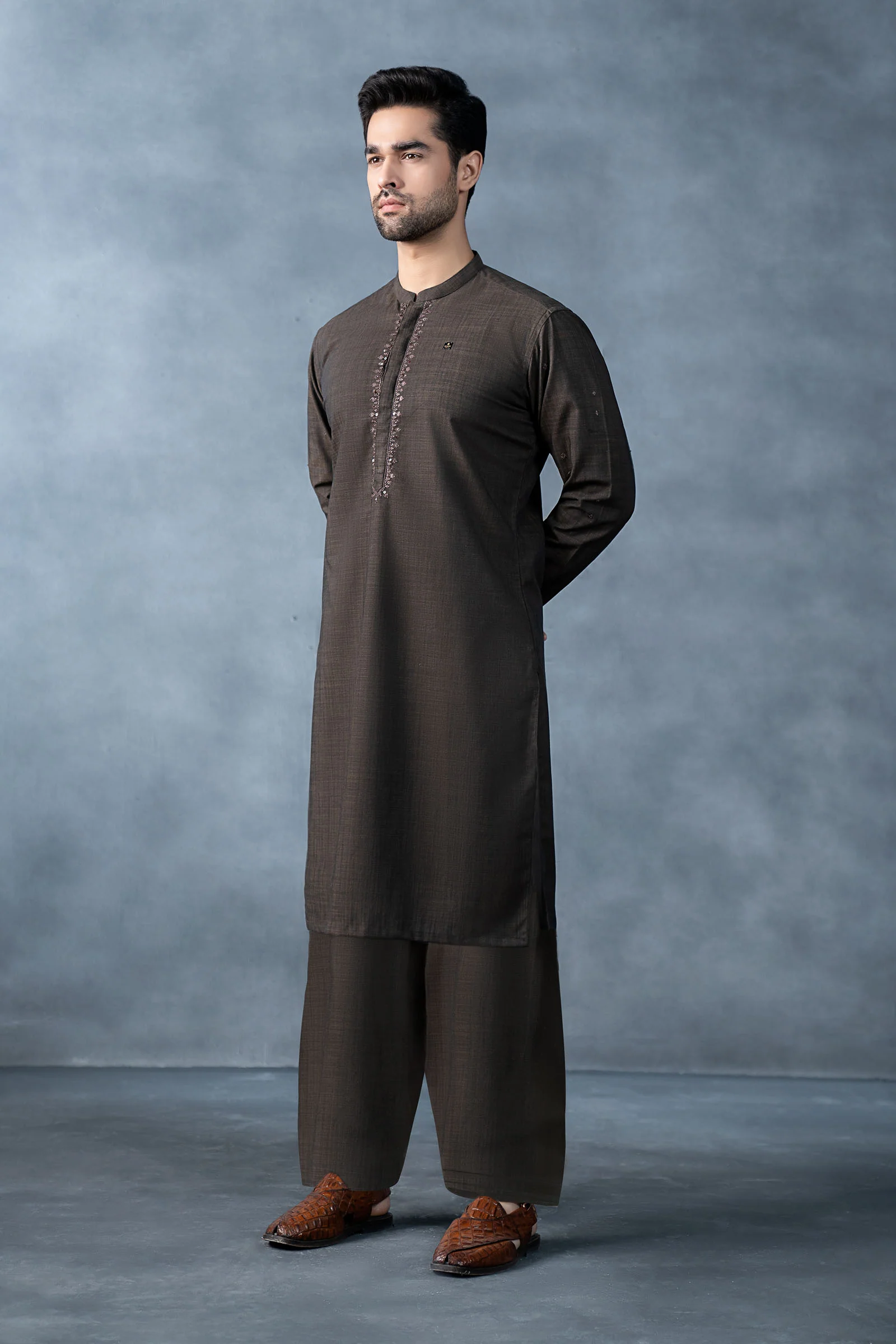 2 Piece Blended Khaddar Suit