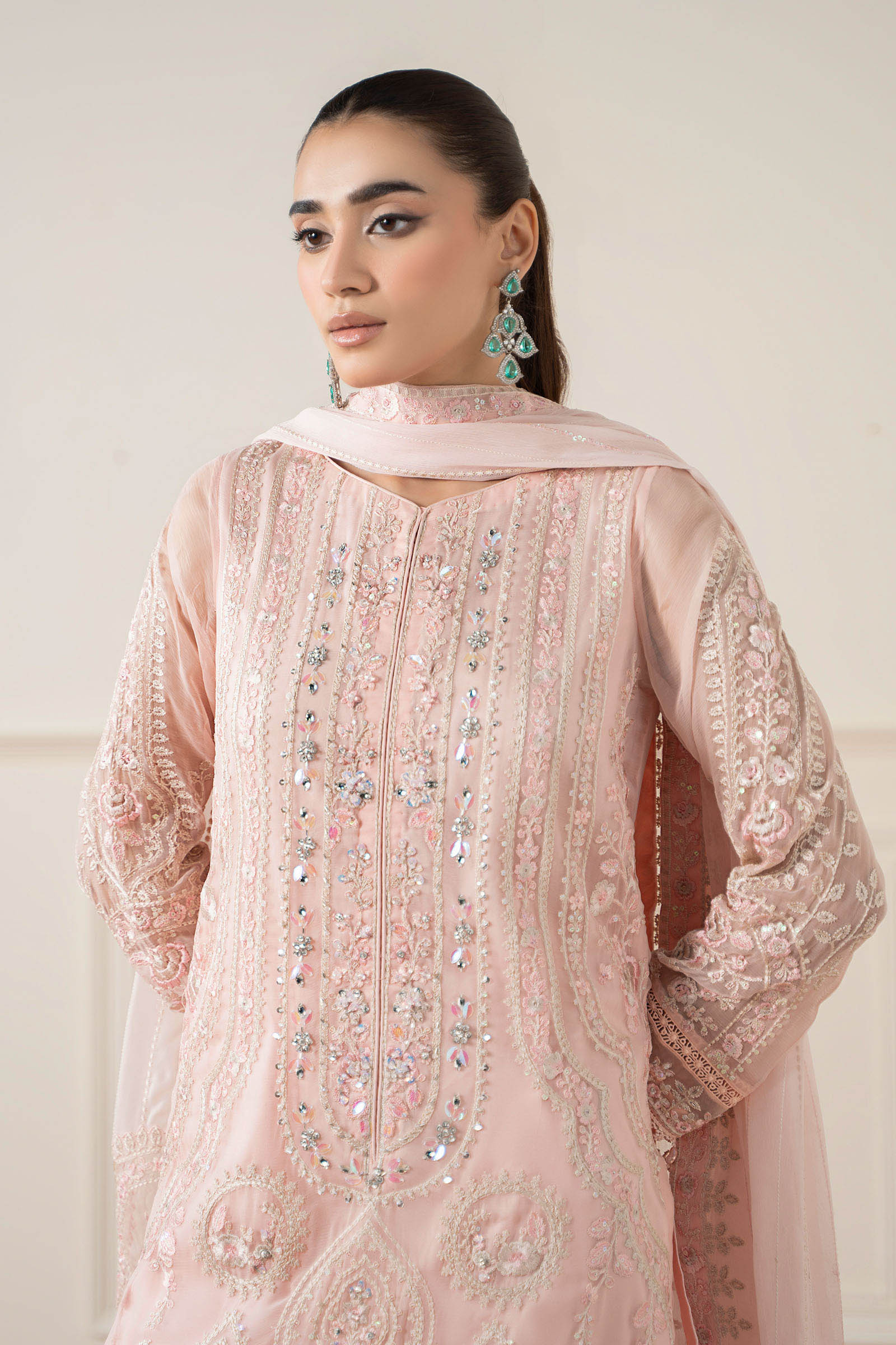 3 Piece Embroidered Chiffon Suit