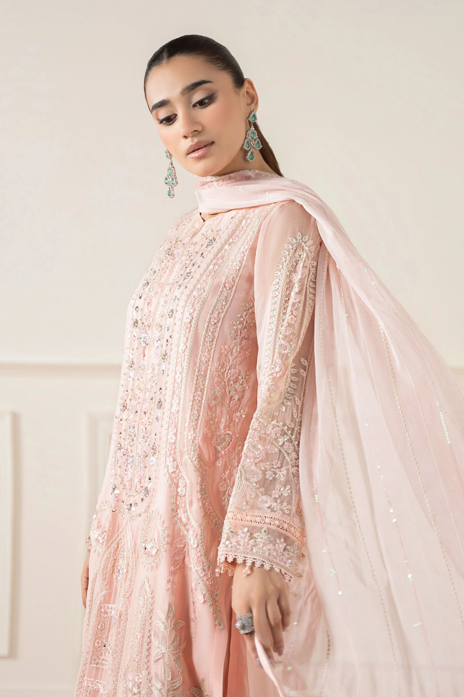 3 Piece Embroidered Chiffon Suit