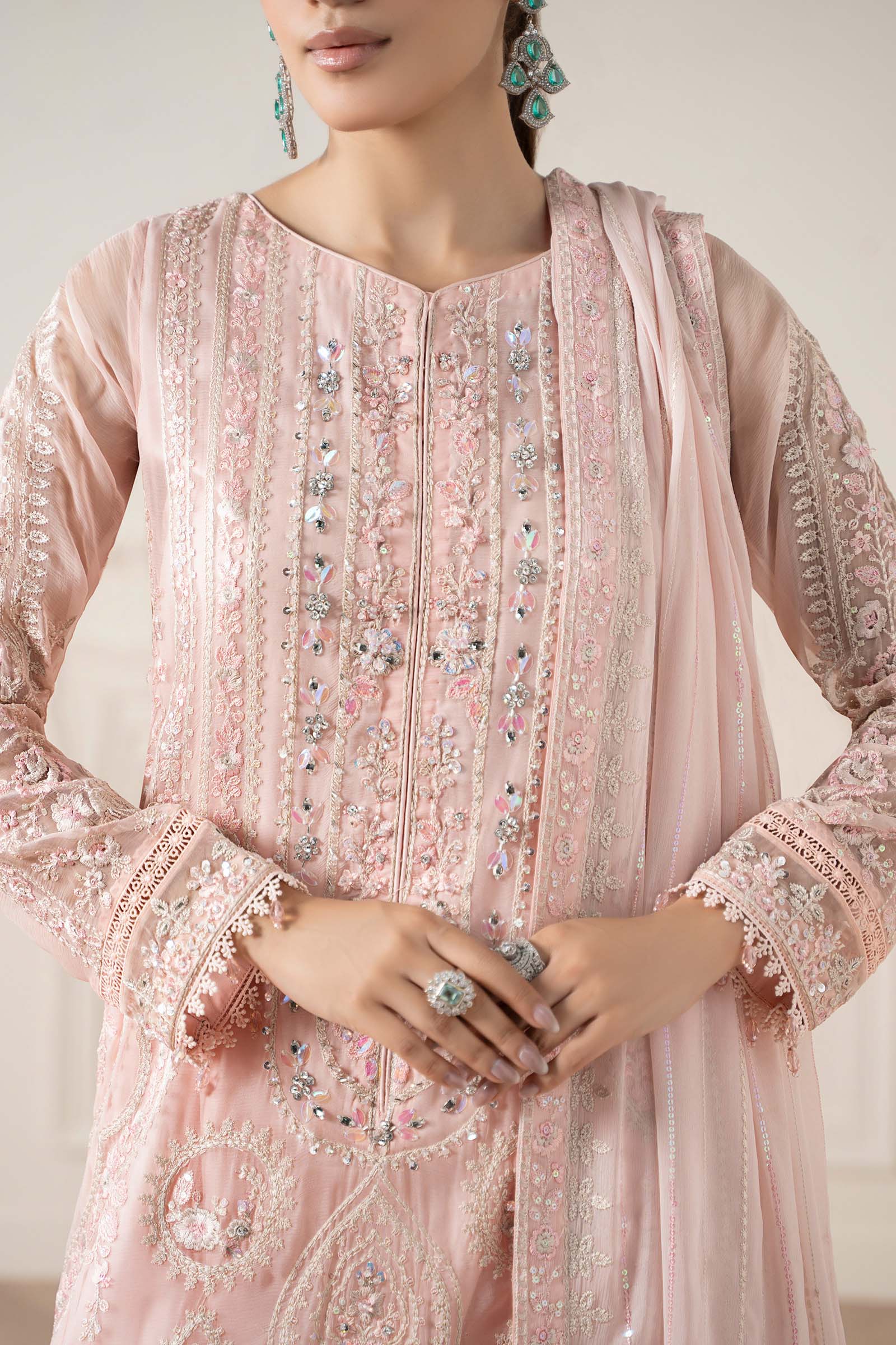 3 Piece Embroidered Chiffon Suit