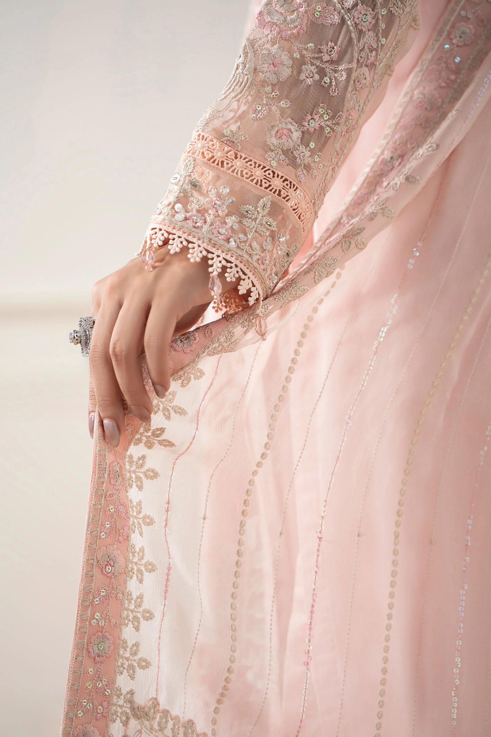 3 Piece Embroidered Chiffon Suit