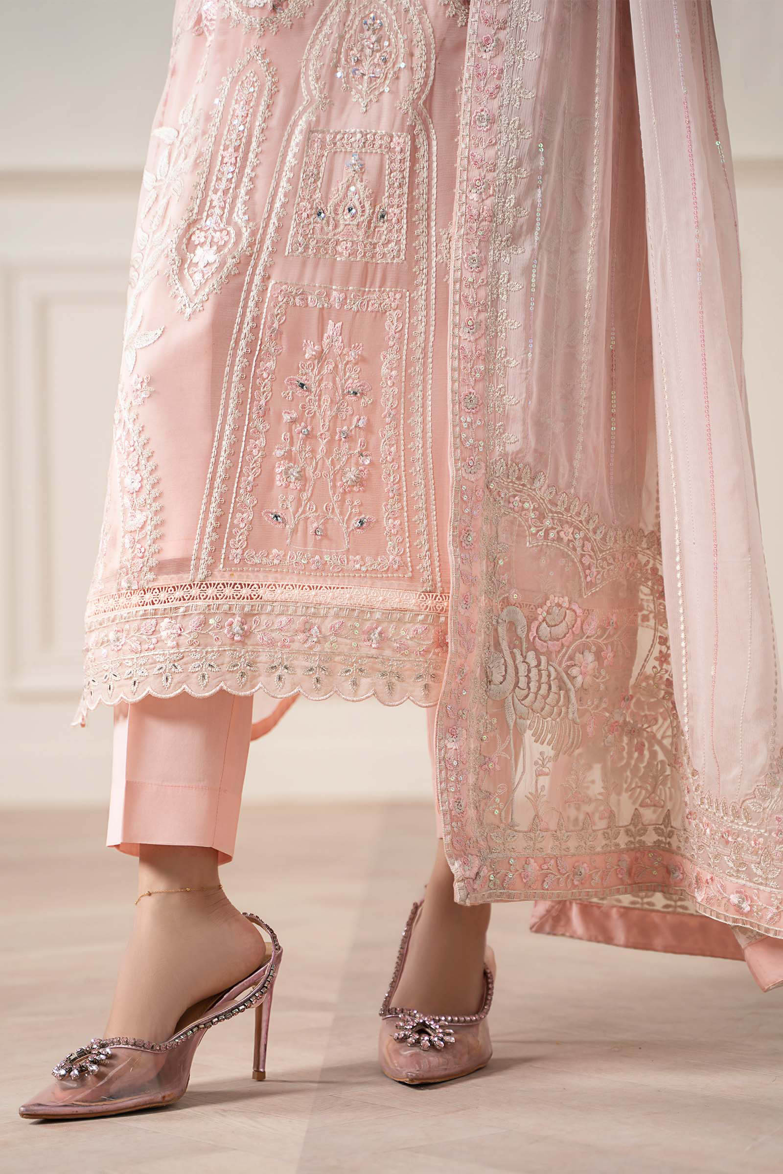 3 Piece Embroidered Chiffon Suit