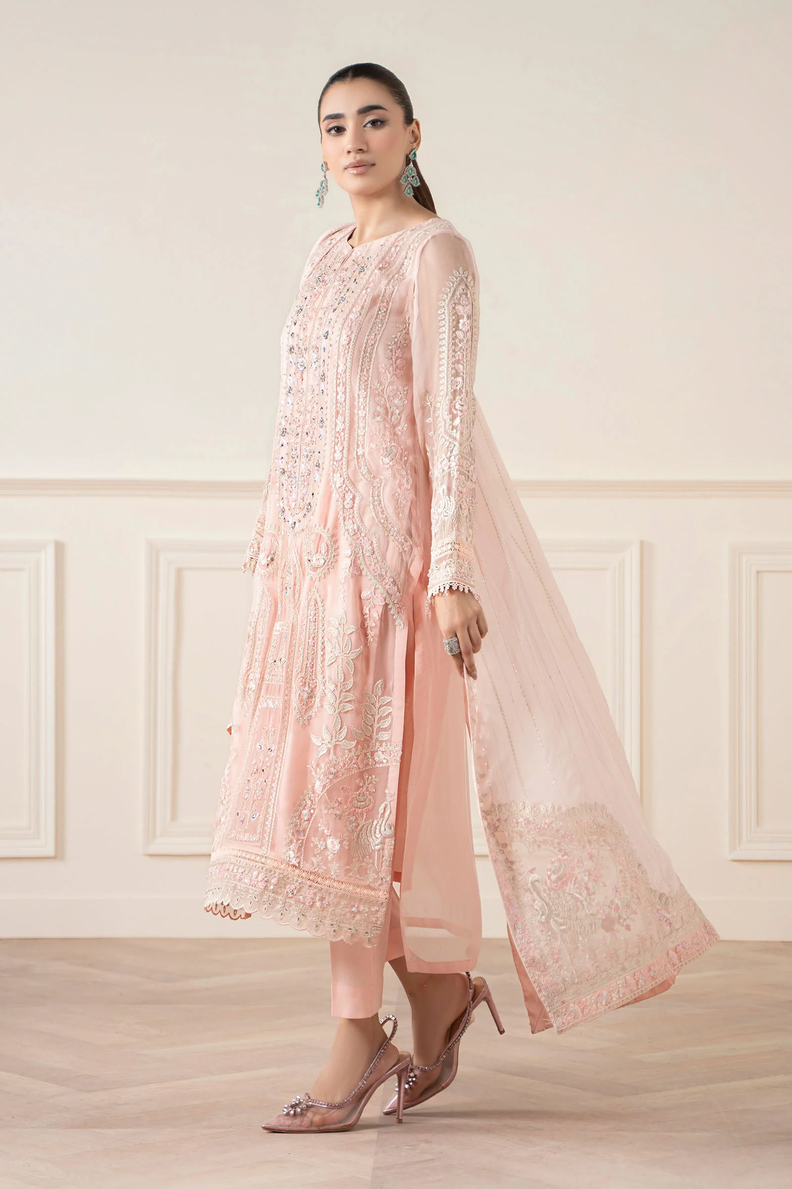 3 Piece Embroidered Chiffon Suit
