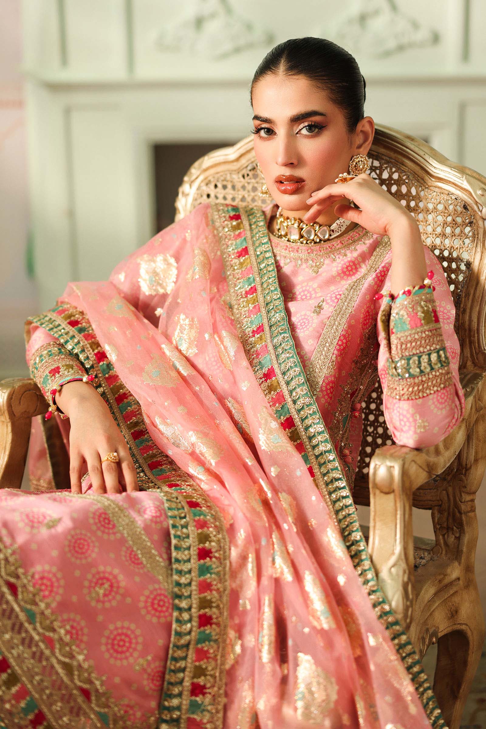 3 Piece Embroidered Raw Silk Suit