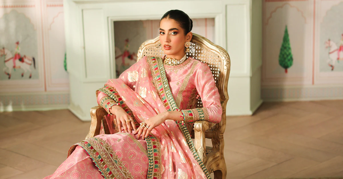 3 Piece Embroidered Raw Silk Suit
