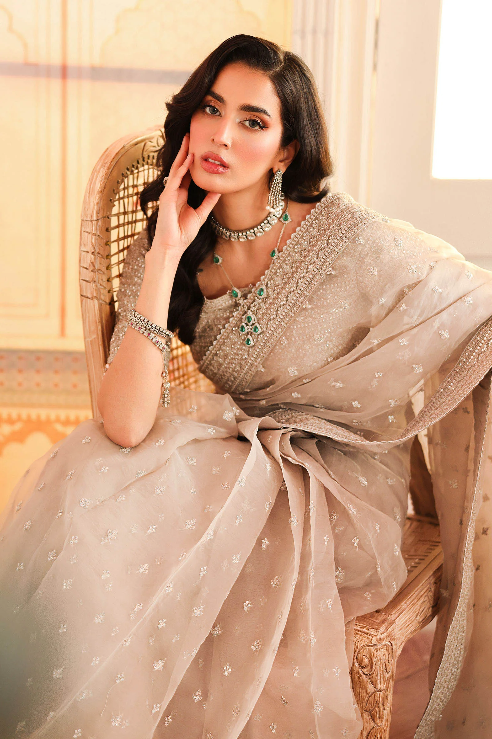 Embroidered Raw Silk Saree