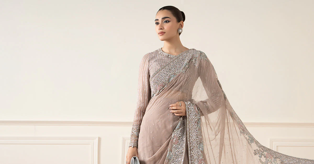 Embroidered Chiffon Saree