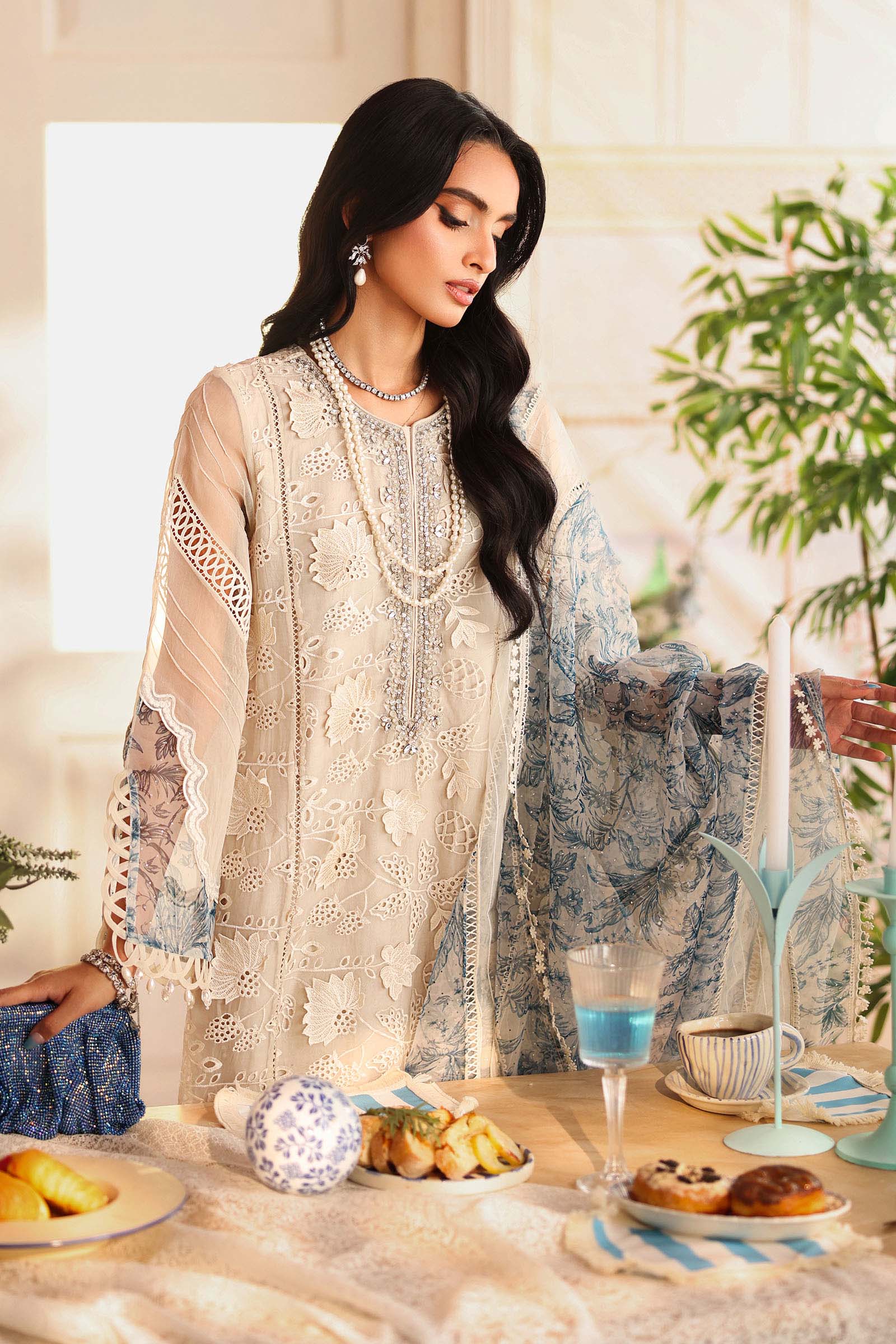 3 Piece Embroidered Organza Suit