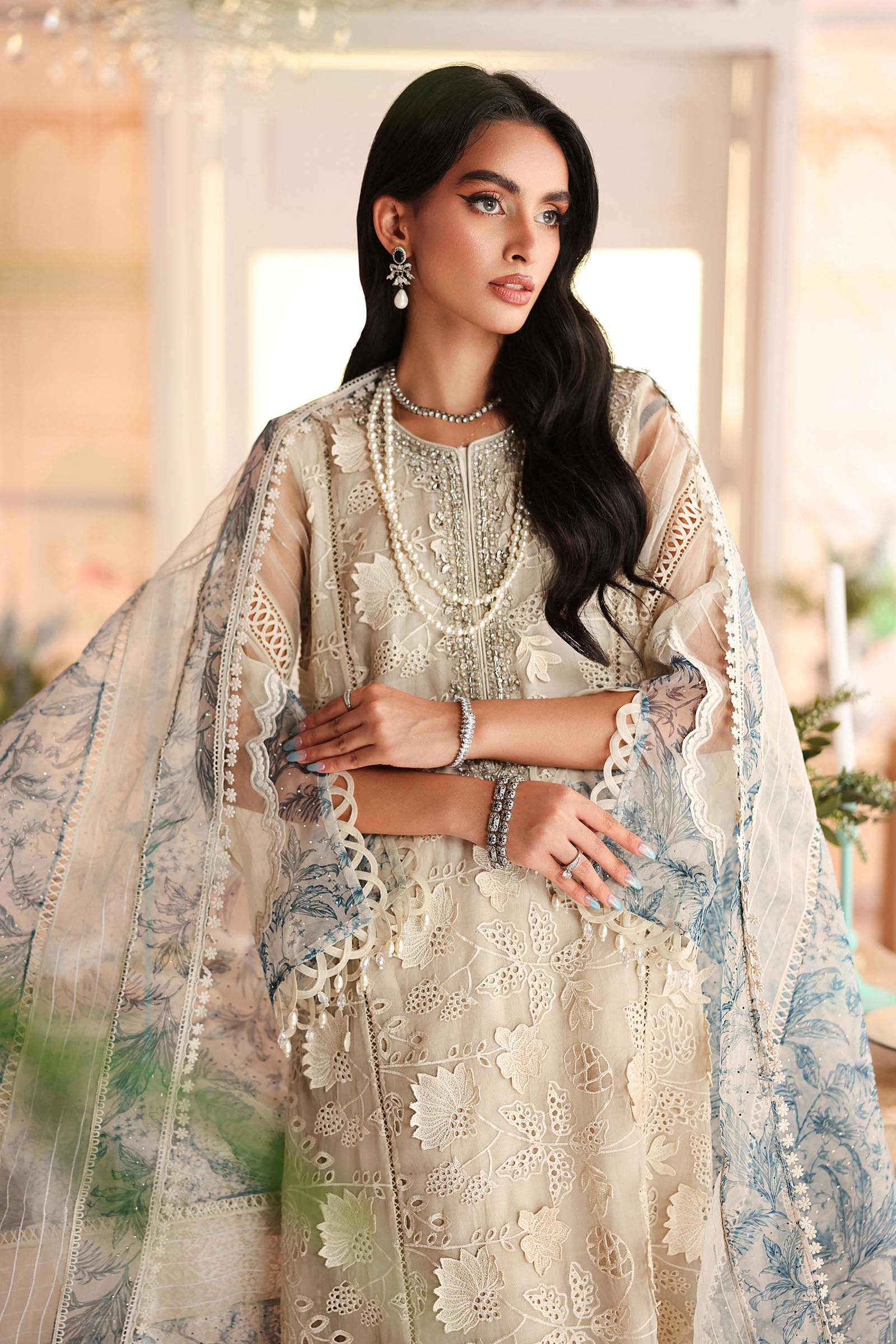 3 Piece Embroidered Organza Suit