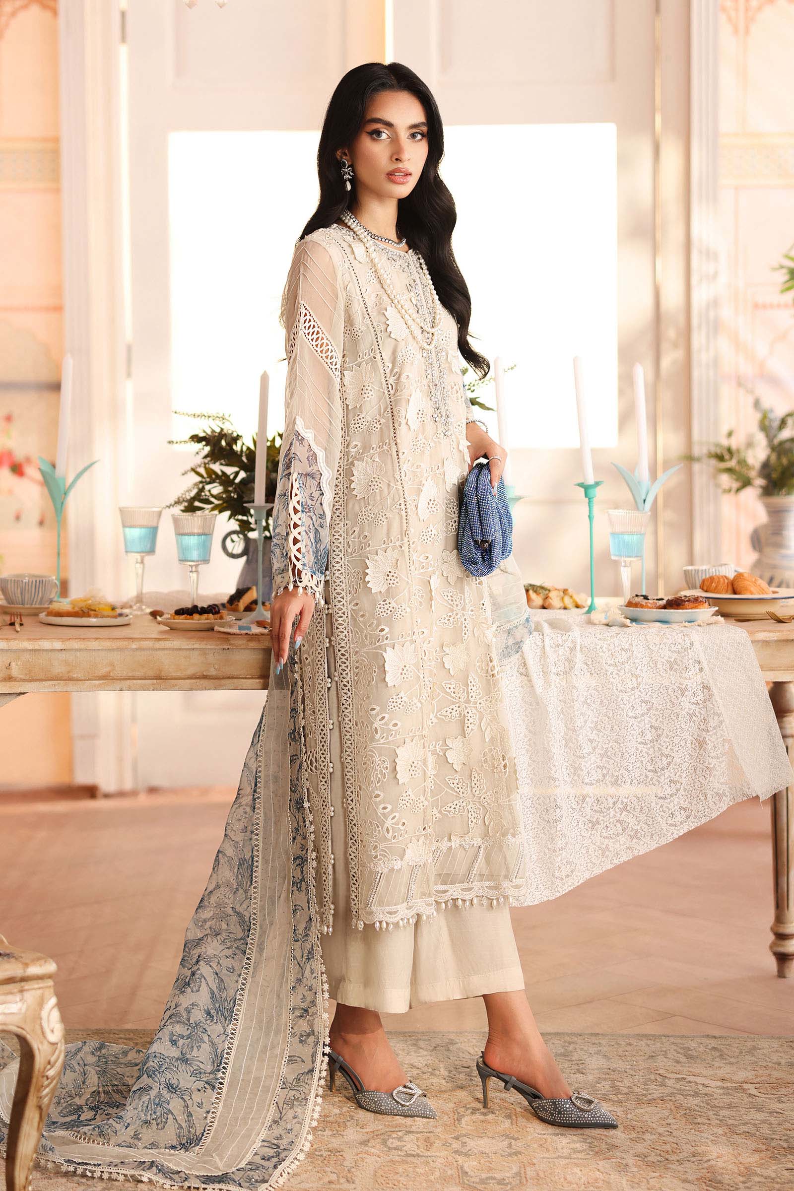 3 Piece Embroidered Organza Suit