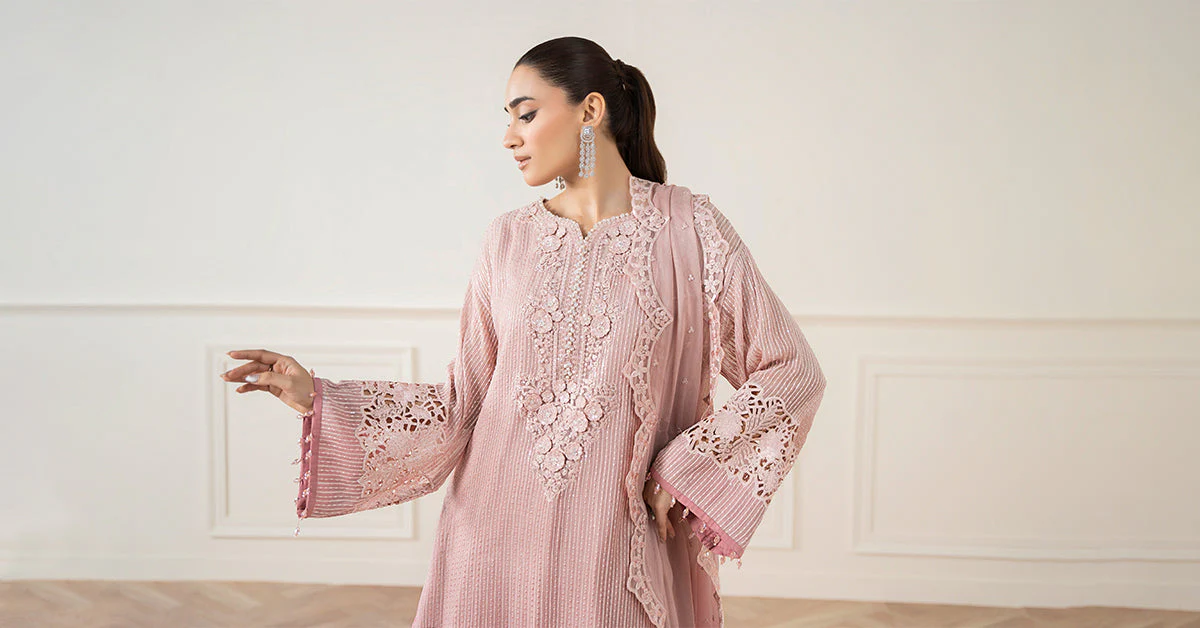 3 Piece Embroidered Chiffon Suit