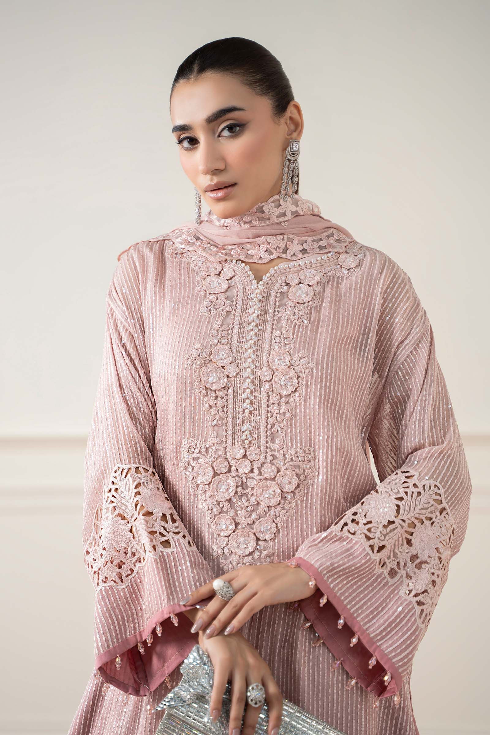 3 Piece Embroidered Chiffon Suit