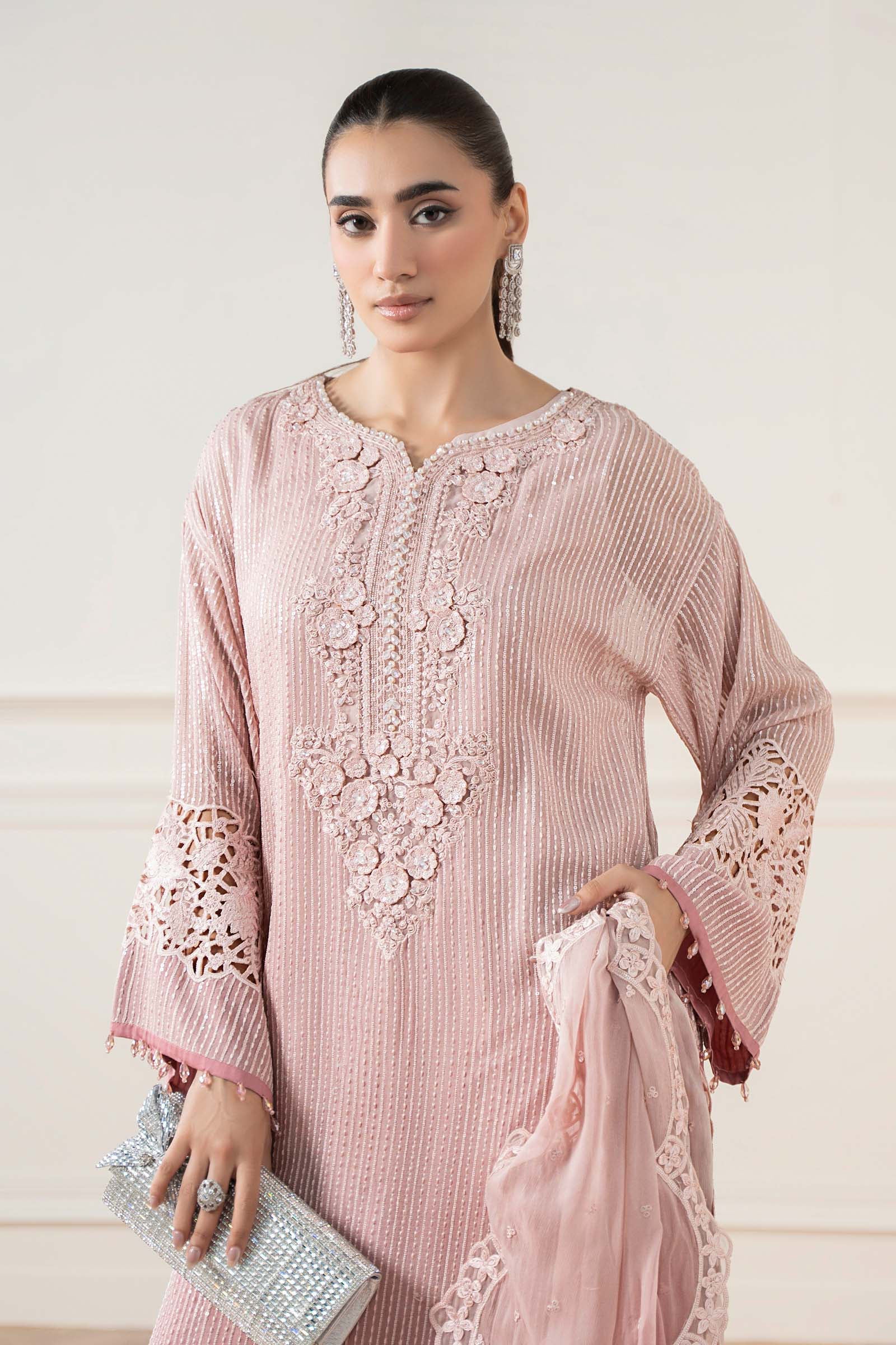 3 Piece Embroidered Chiffon Suit