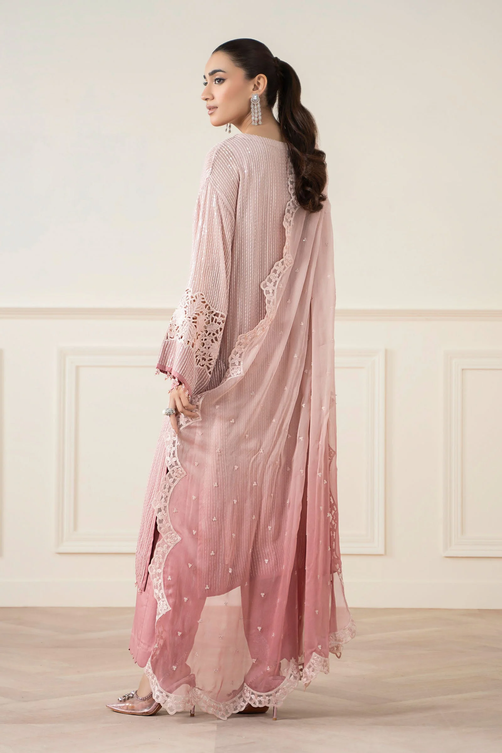 3 Piece Embroidered Chiffon Suit