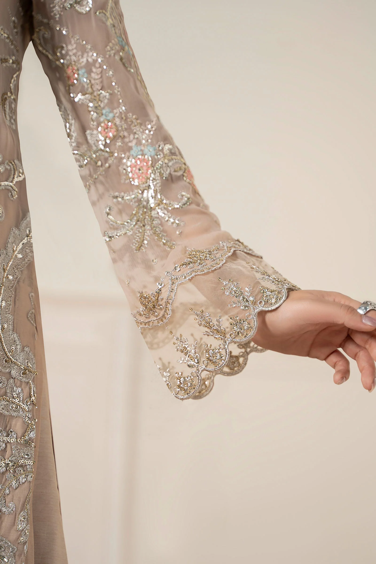 3 Piece Embroidered Chiffon Suit