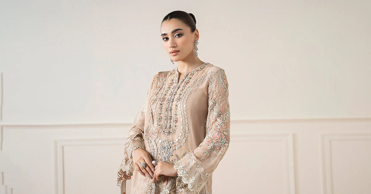 3 Piece Embroidered Chiffon Suit