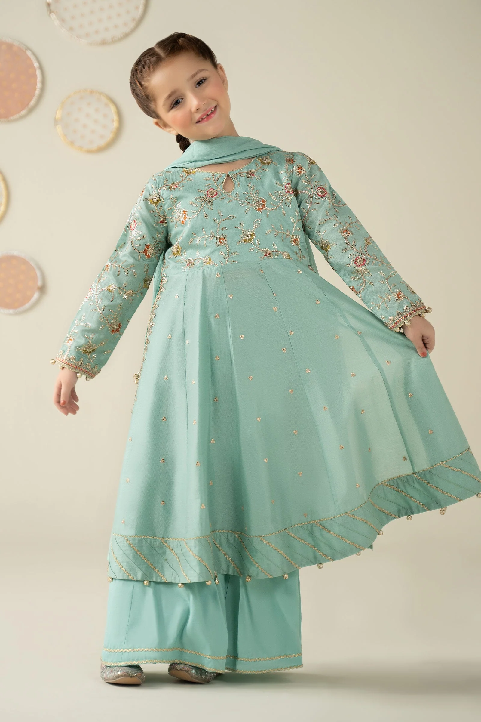 3 Piece Embroidered Cotton Silk Suit
