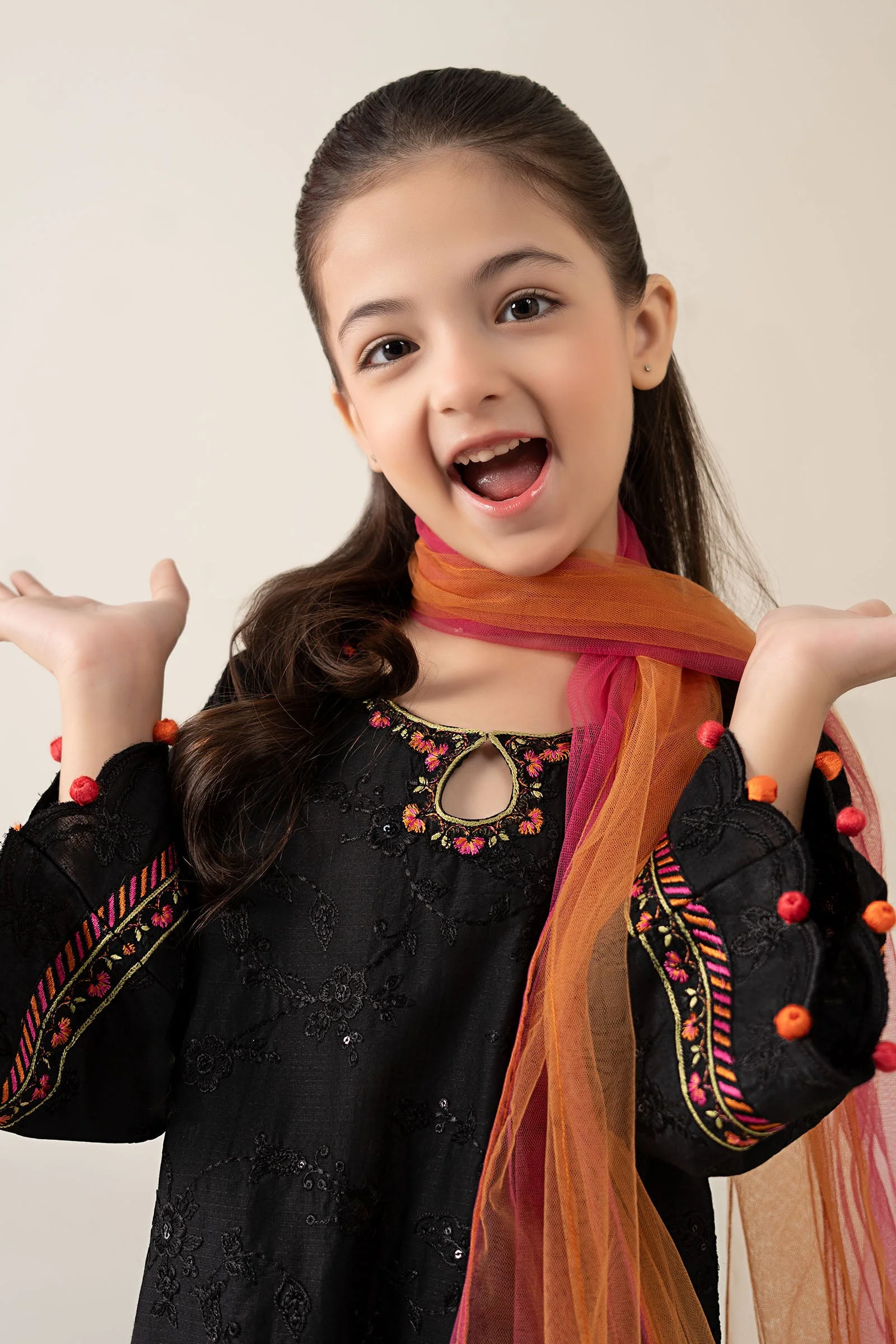 3 Piece Embroidered Dobby Suit