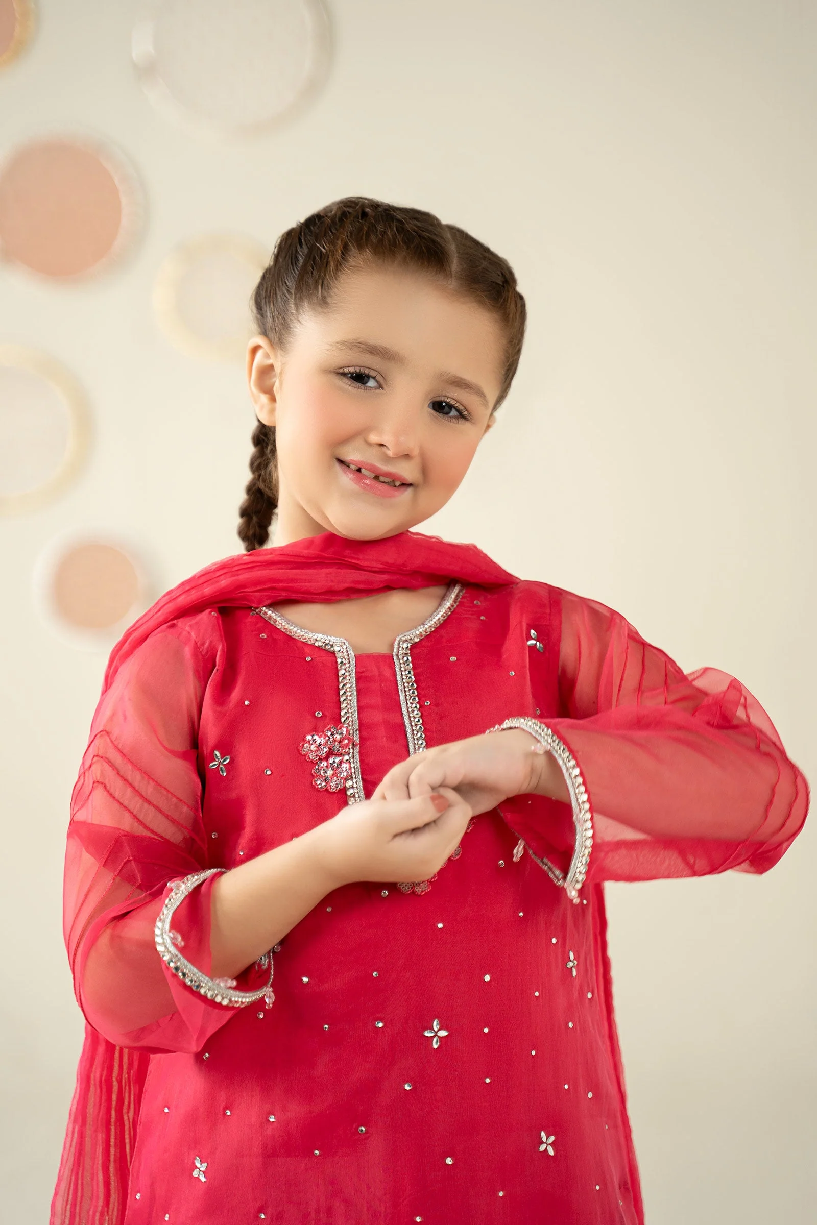 3 Piece Embellished Organza Suit