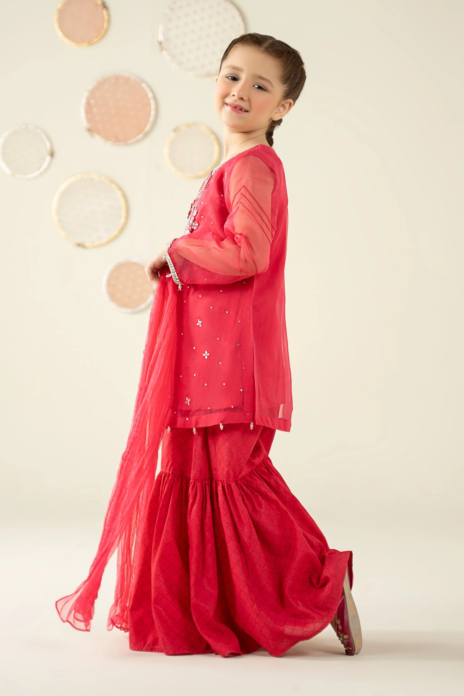 3 Piece Embellished Organza Suit