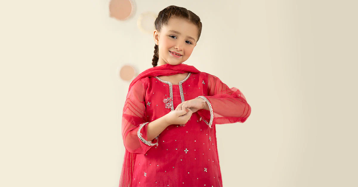 3 Piece Embellished Organza Suit