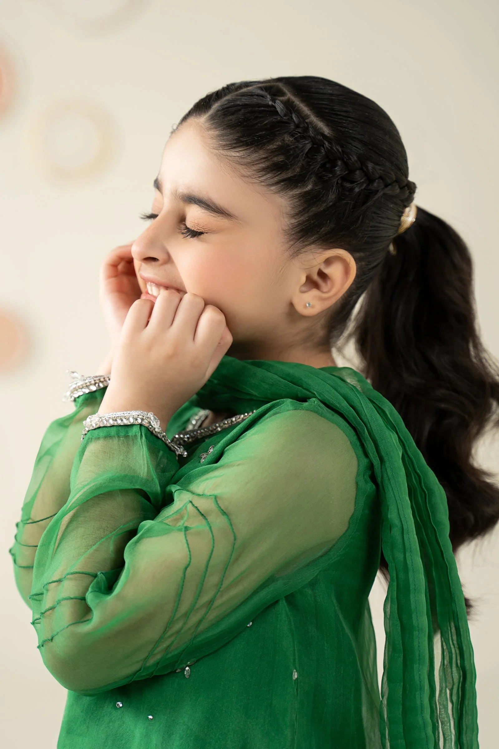 3 Piece Embellished Organza Suit