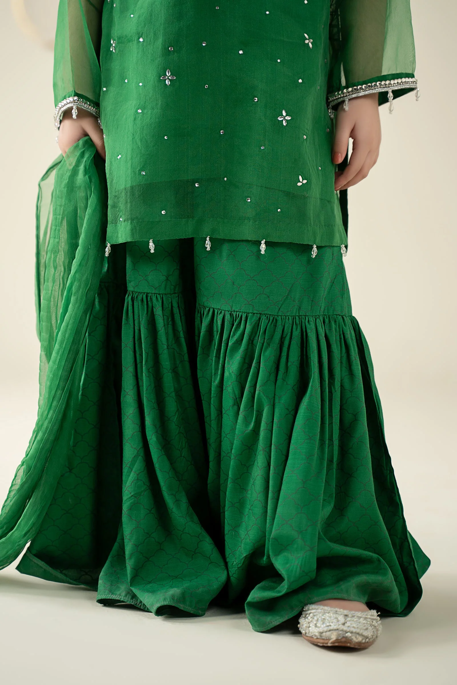 3 Piece Embellished Organza Suit