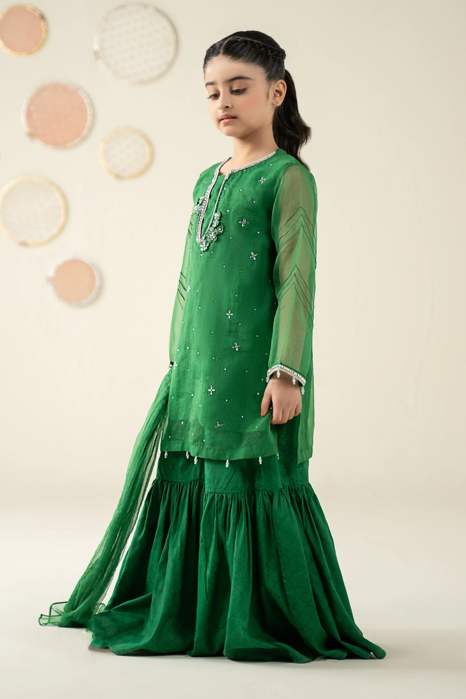 3 Piece Embellished Organza Suit