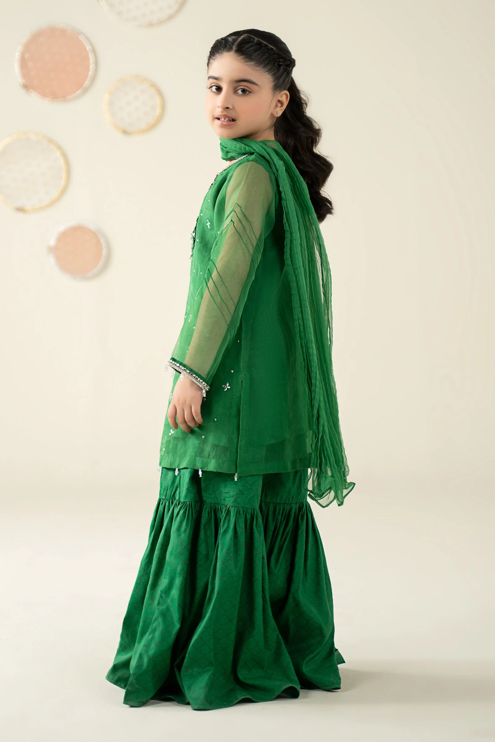 3 Piece Embellished Organza Suit