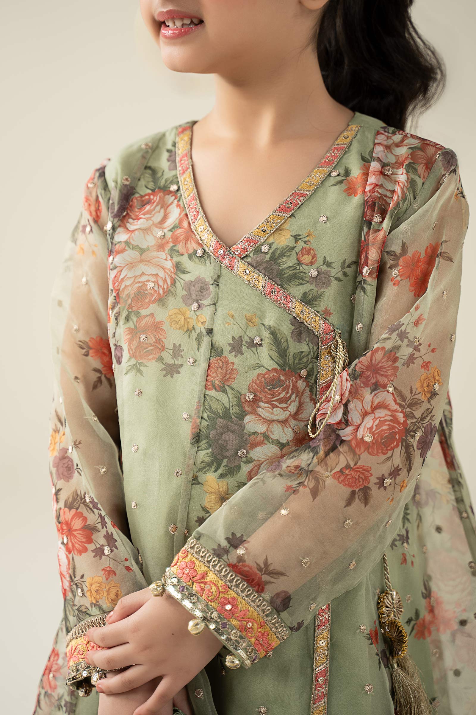 3 Piece Embroidered Organza Suit 259 3 Piece Embroidered Organza Suit